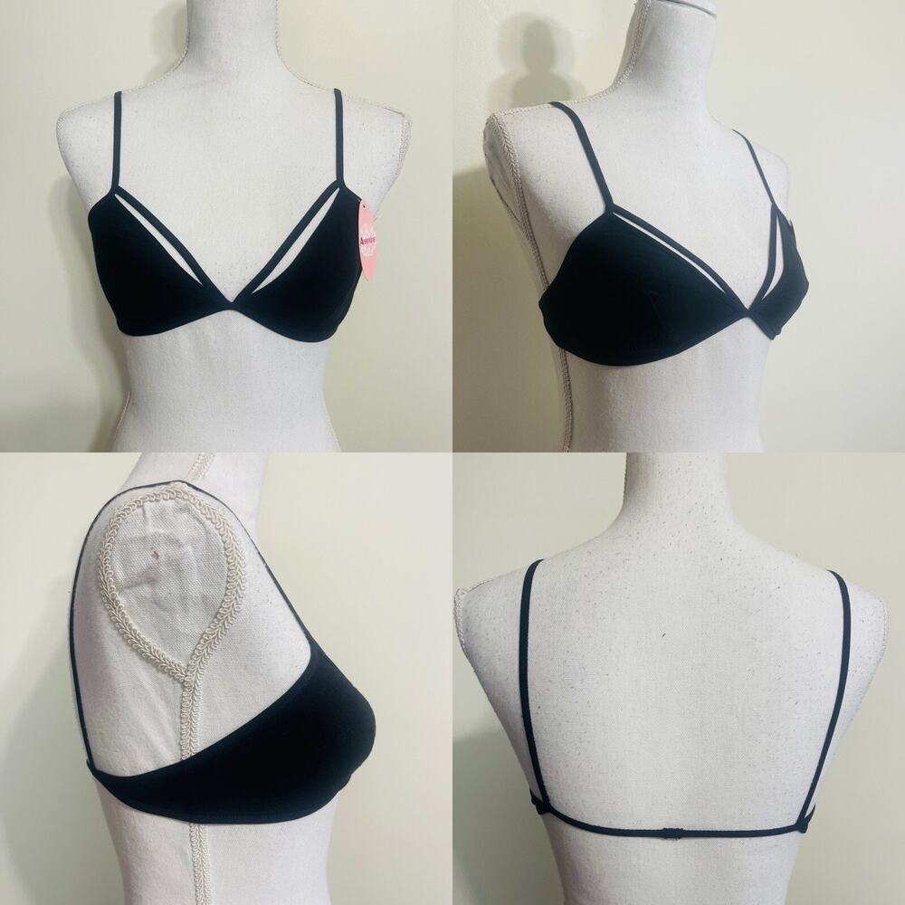 1 Anemone Sexy Strappy Bra‎ Lingerie One Size Small To Large, NOT PADDED, Black